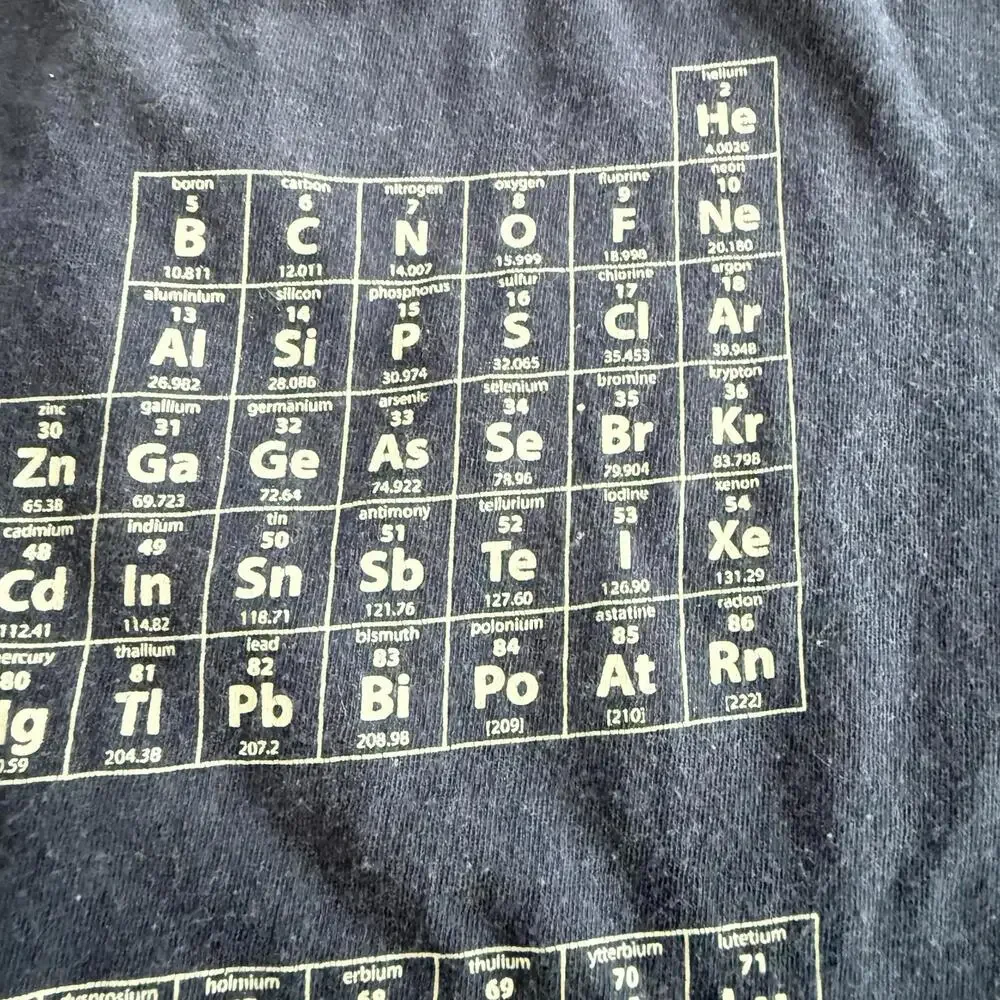 Periodic Table Navy Blue Tee Shirt Size 2XL - Picture 4 of 6